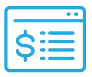 Icon of a computer tab with a dollar sign and information on it showing that you can automate your savings and contributions to a retirement account.