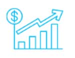 Icon of an increasing trend bar graph to signify the benefit of investment control and risk/reward of a Self-Directed IRA.