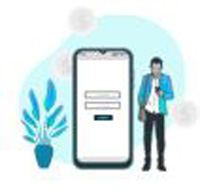 Icon of a phone, plant, and investor to signify opening a Self-Directed IRA.