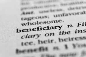 The word "beneficiary" in the dictionary