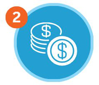 Icon of a stack of coins to signify funding a self-directed account.