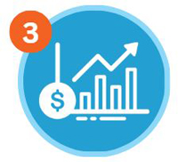 Icon of an increasing trend graph to signify making an investment in an alternative asset.