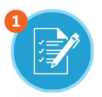 Icon of an application with a checklist and pen to signify opening a Self-Directed IRA.