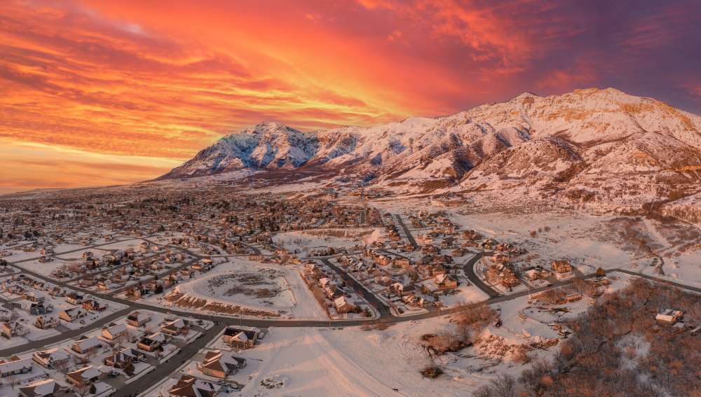 Aerial view of North Ogden and Pleasant View Utah