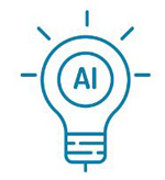 Icon of lightbulb with “AI” written inside to display the importance of not relying solely on AI to make investment decisions for you, speak with a tax professional, financial advisor, and Self-Directed IRA Specialist.