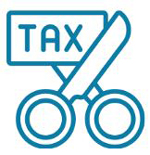 icon of scissors cutting taxes to show that you have tax-advantages when you invest with a Self-Directed IRA.