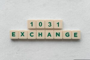 "1031 exchange" made with green letters blocks