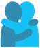 Friends Icon Hugging